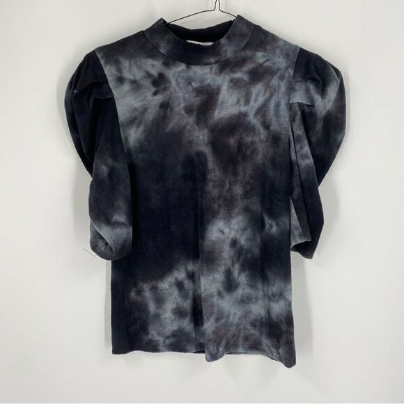 Love J Junior’s Mock Neck Short Puff Sleeve Tie Dye Tee Shirt size L - Picture 1 of 3
